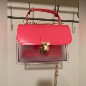 Pink and Clear Girls Handbag